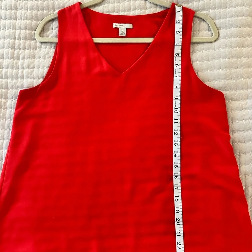 Vibrant Red Sleeveless Top, Size M | C Est 1946 - Picture 7 of 10